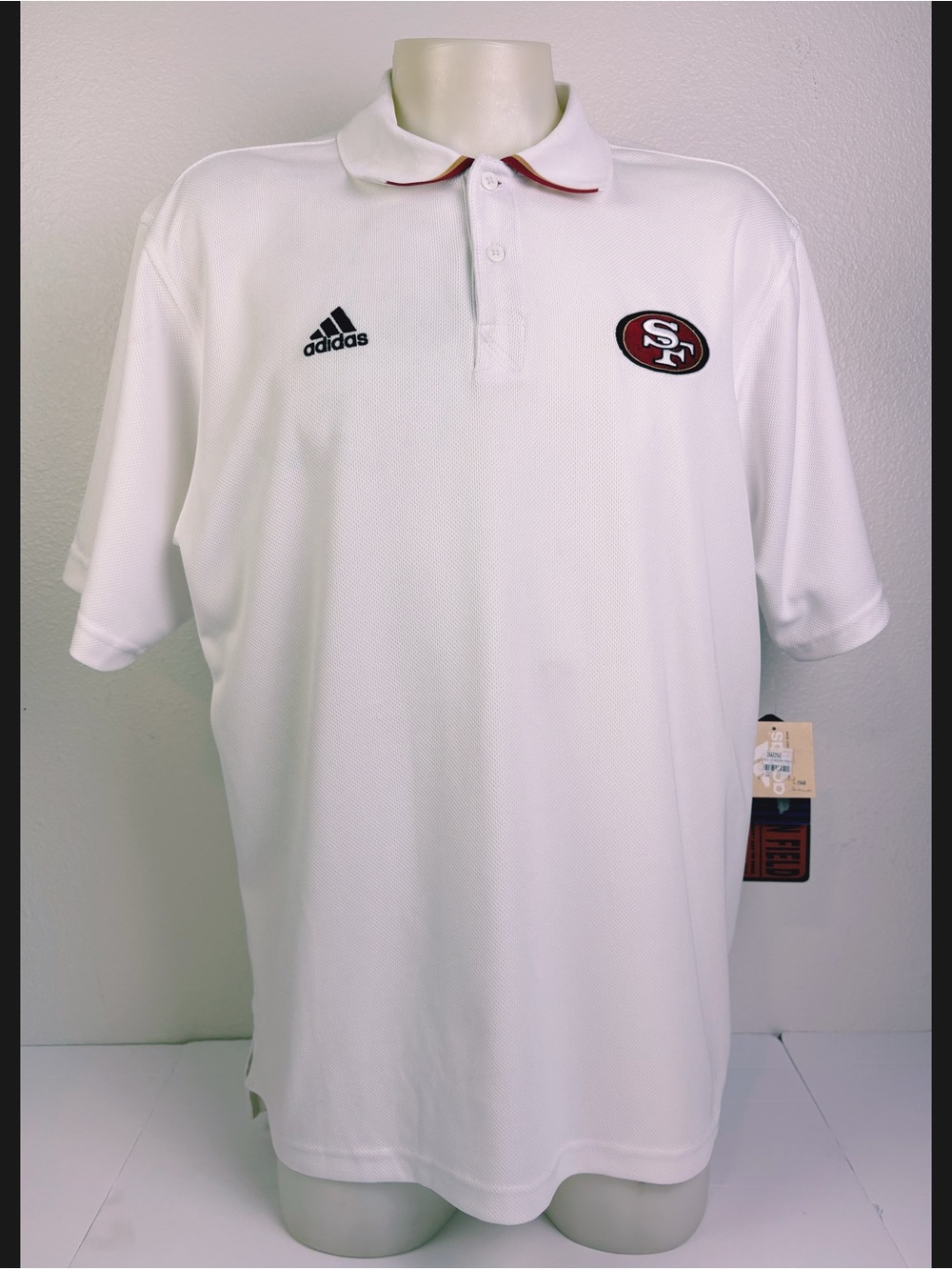 Vintage 1998 Adidas 49ers NFL Pro Line On Field Stadium Polo NWT XL